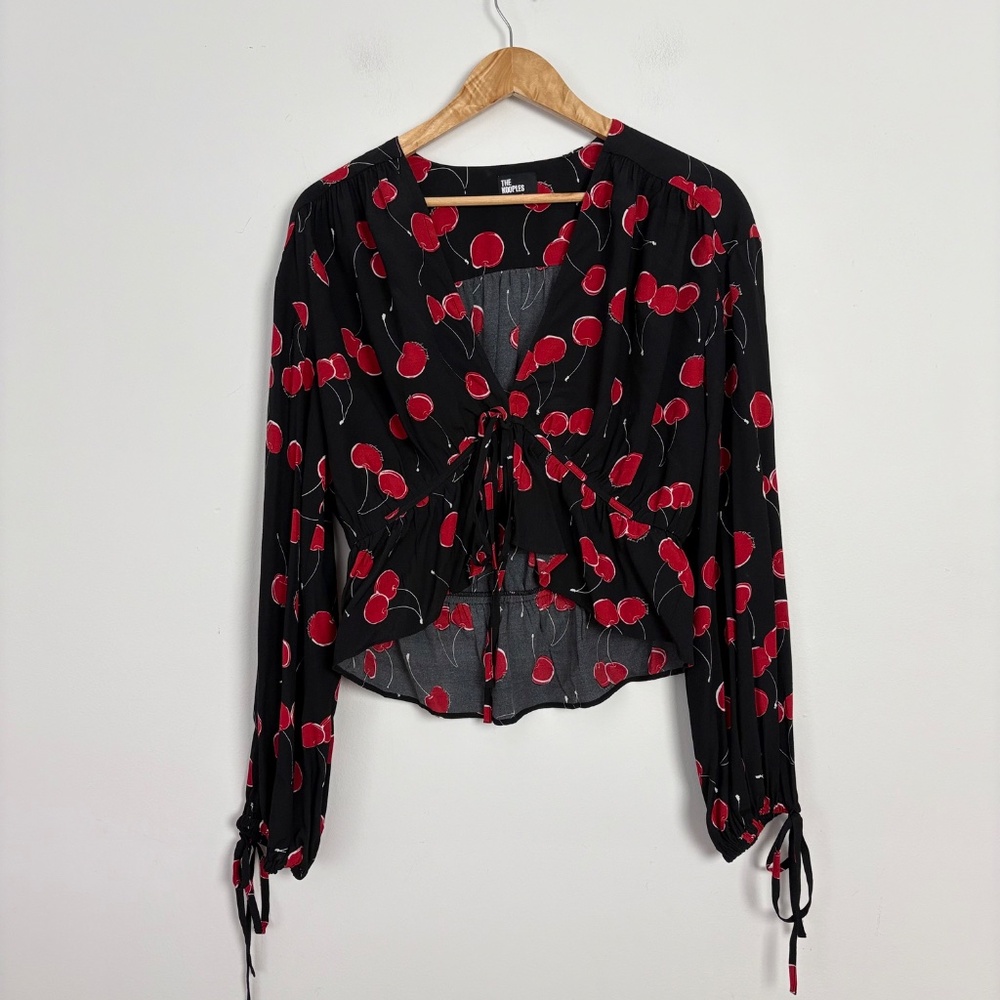 The kooples cherry print tie blouse - Picture 3 of 8